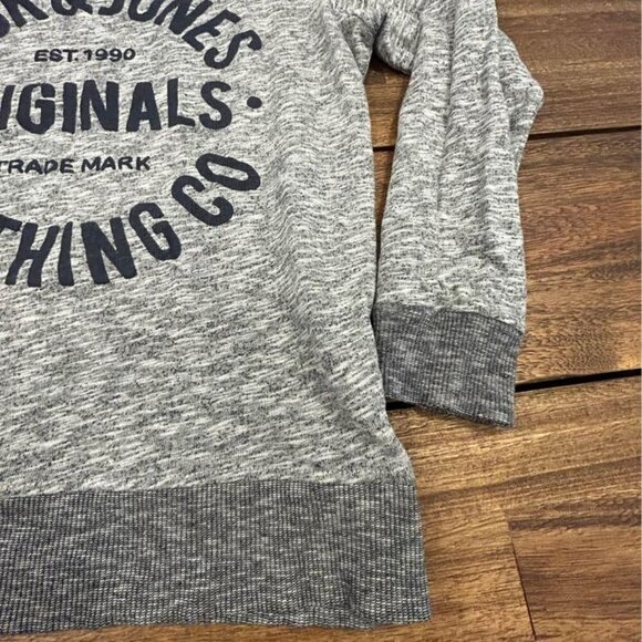 Mens JACK & JONES crew neck sweatshirt. Gray/black. Regular fit. Size medium. So - Picture 3 of 10